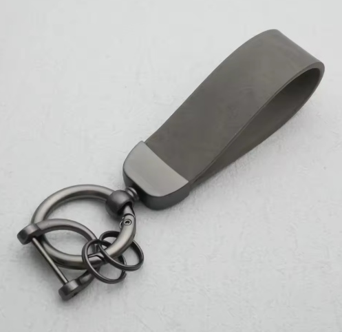 リアルレザー 文字刻印のカラフルなノーマルタイプ キーホルダ