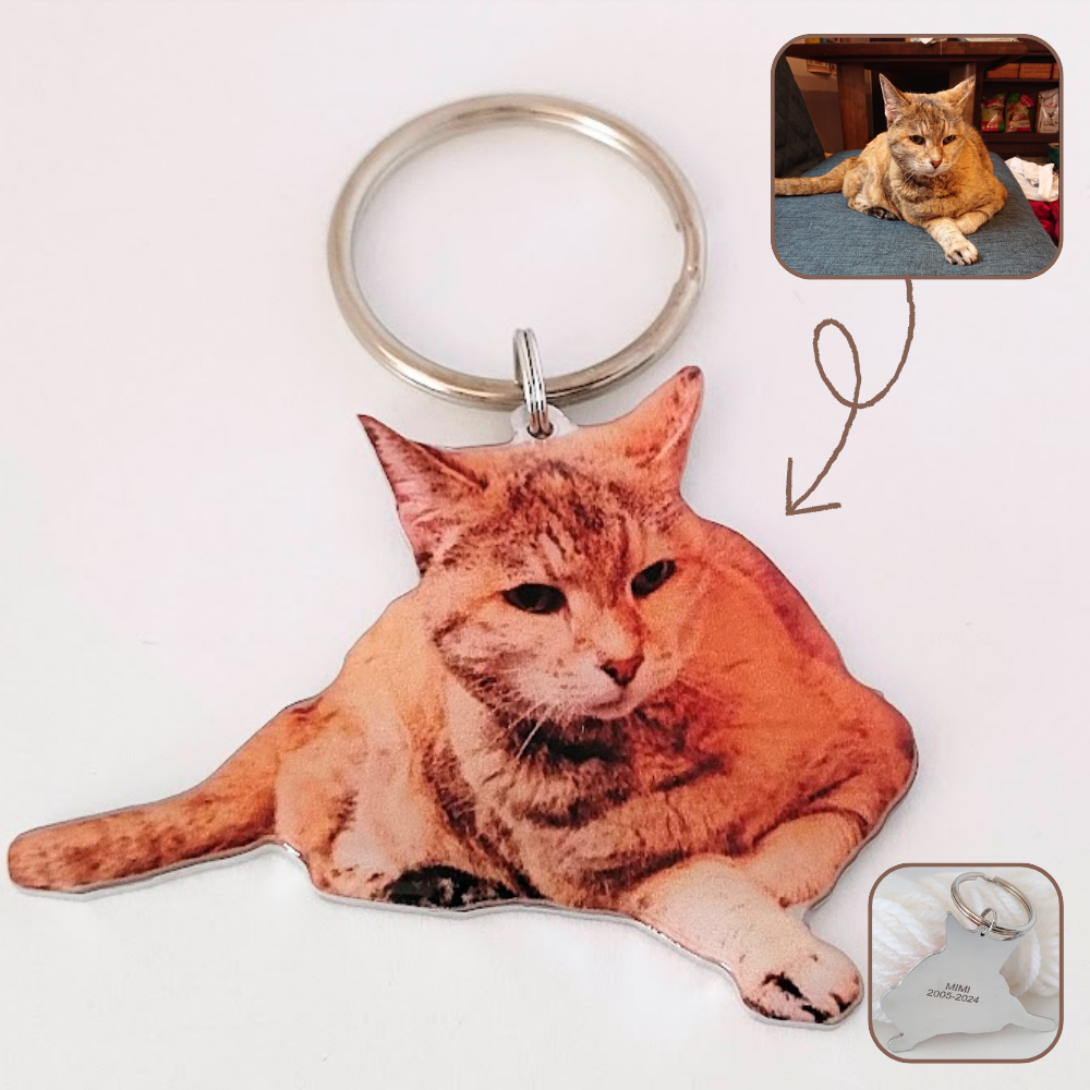 愛犬・愛猫・ペットの写真 名前刻印カスタムキーホルダー