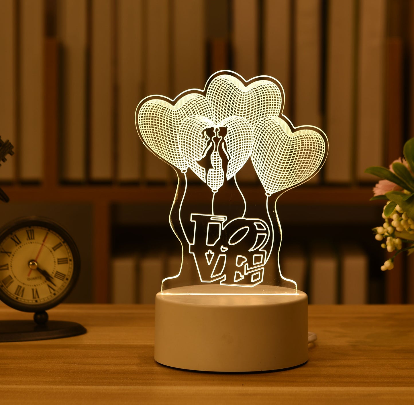3DアクリルLEDナイトライト USB充電式装飾用常夜灯