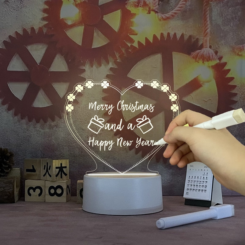 3DアクリルLEDナイトライト USB充電式装飾用常夜灯