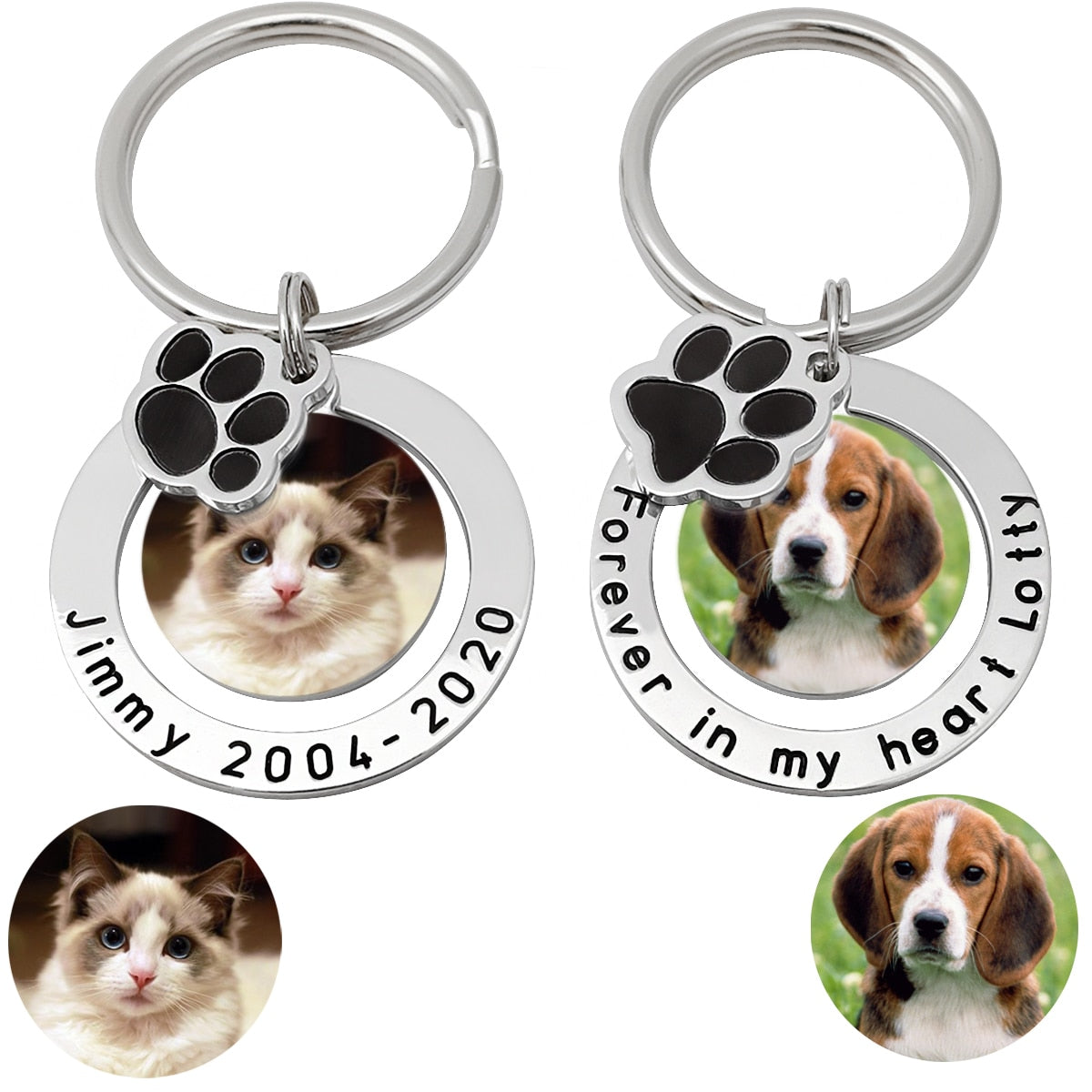 愛犬・愛猫写真入りネーム刻印キーホルダー
