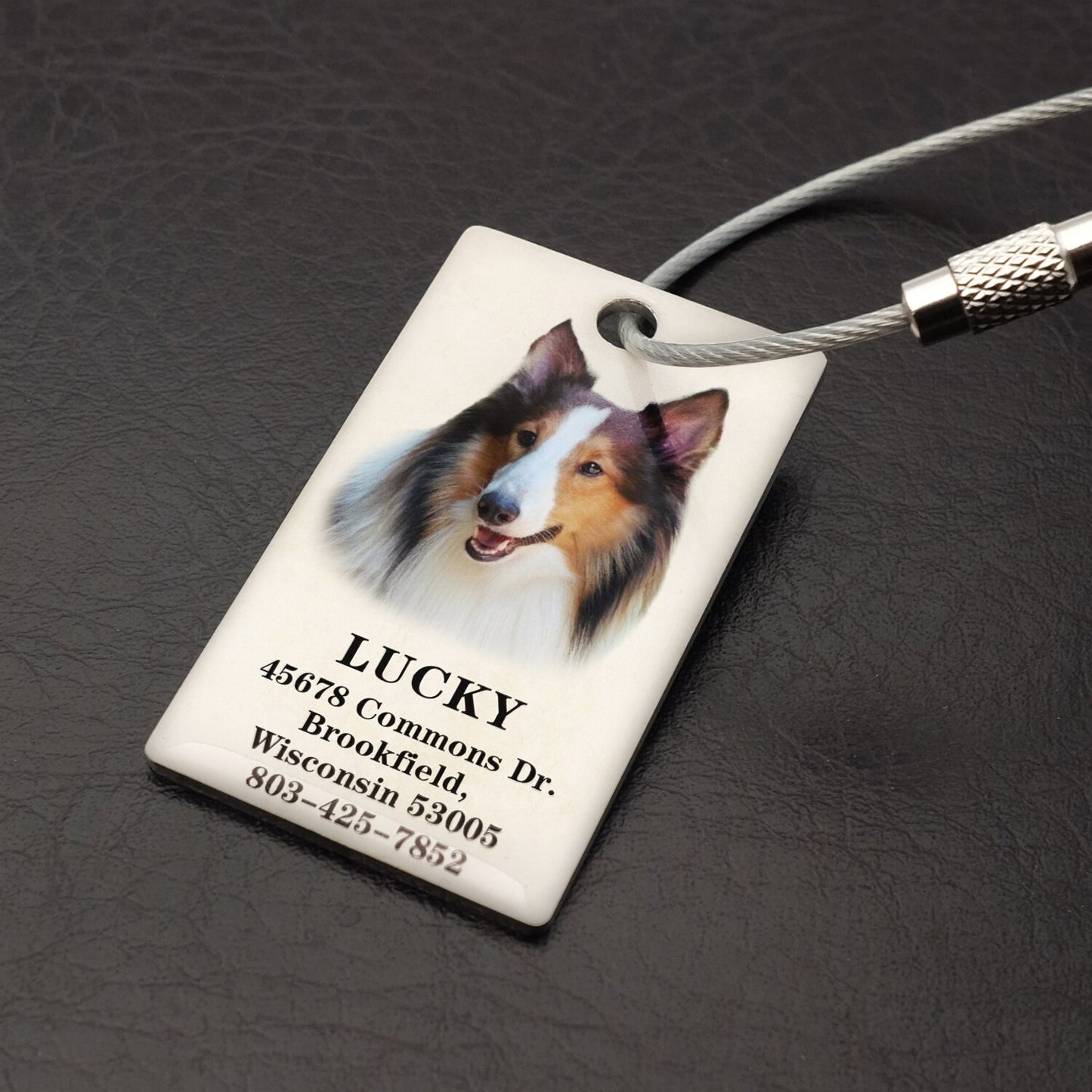 愛犬・愛猫・ペット 写真刻印 オリジナル金属荷物タグ