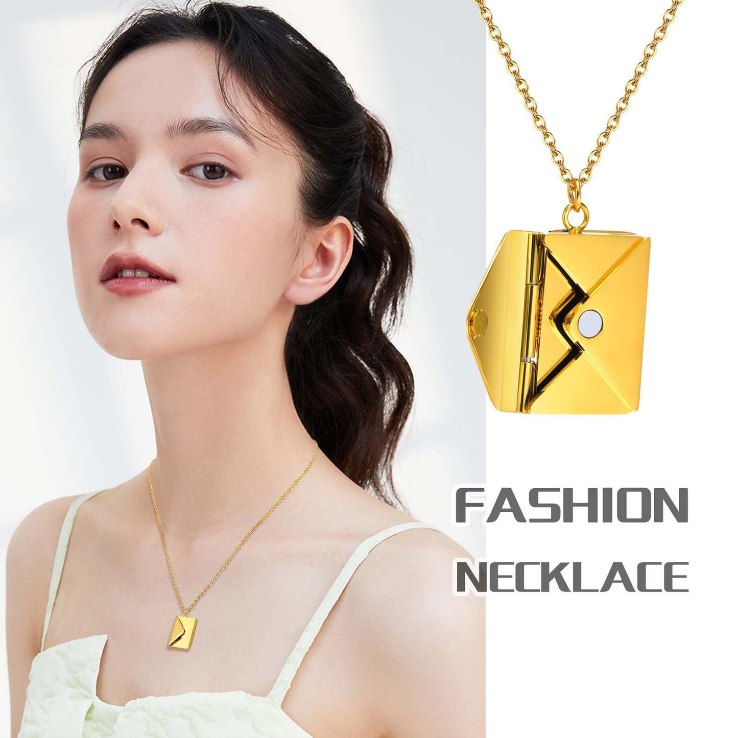 愛のエンベロープ (愛の封筒)メッセージ刻印 ペンダントネックレス /シンボル入れ