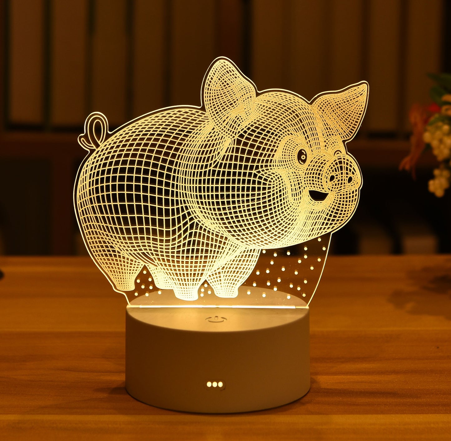 3DアクリルLEDナイトライト USB充電式装飾用常夜灯