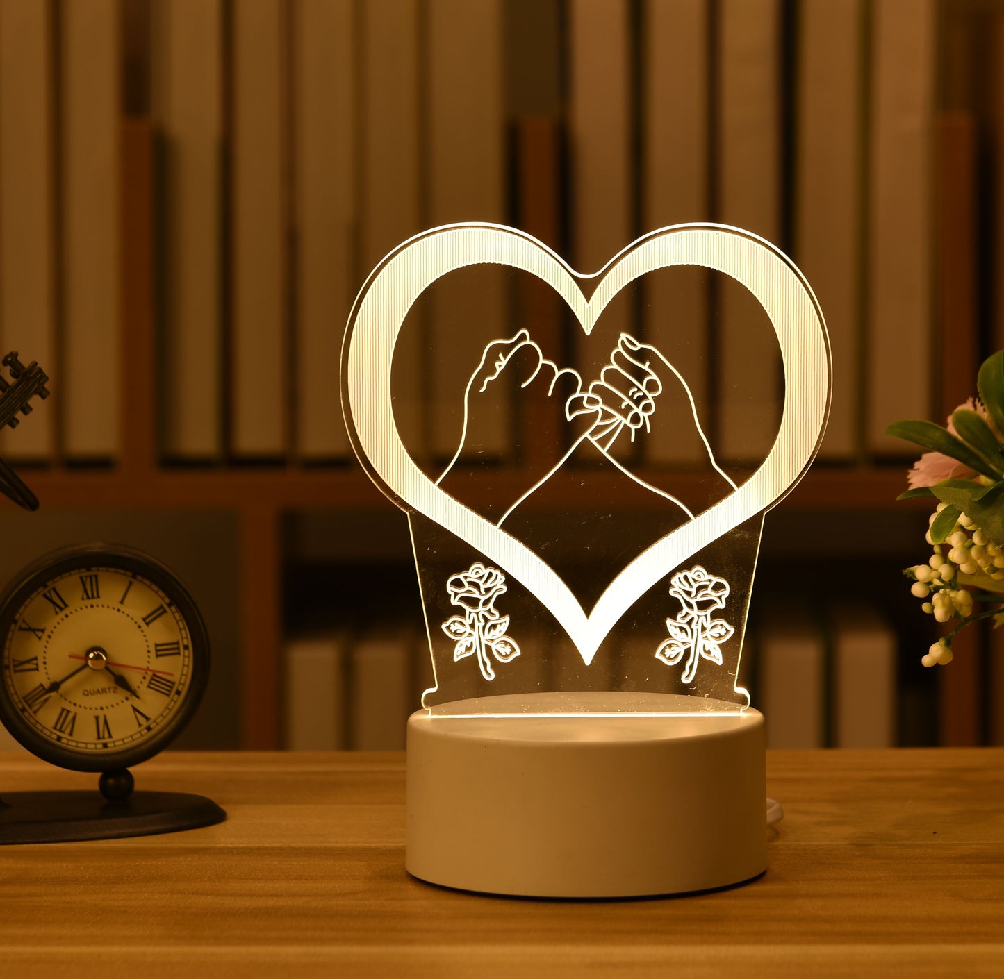 3DアクリルLEDナイトライト USB充電式装飾用常夜灯
