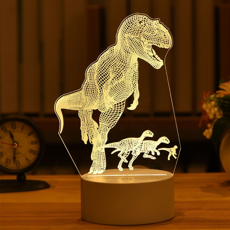 3DアクリルLEDナイトライト USB充電式装飾用常夜灯