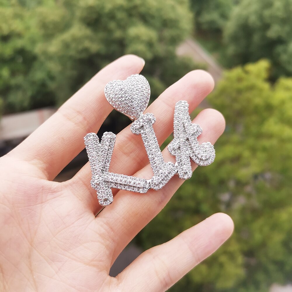 キュービックジルコニアの名前 文字入れ ヒップホップスタイル キューバンチェーン カスタムネックレス