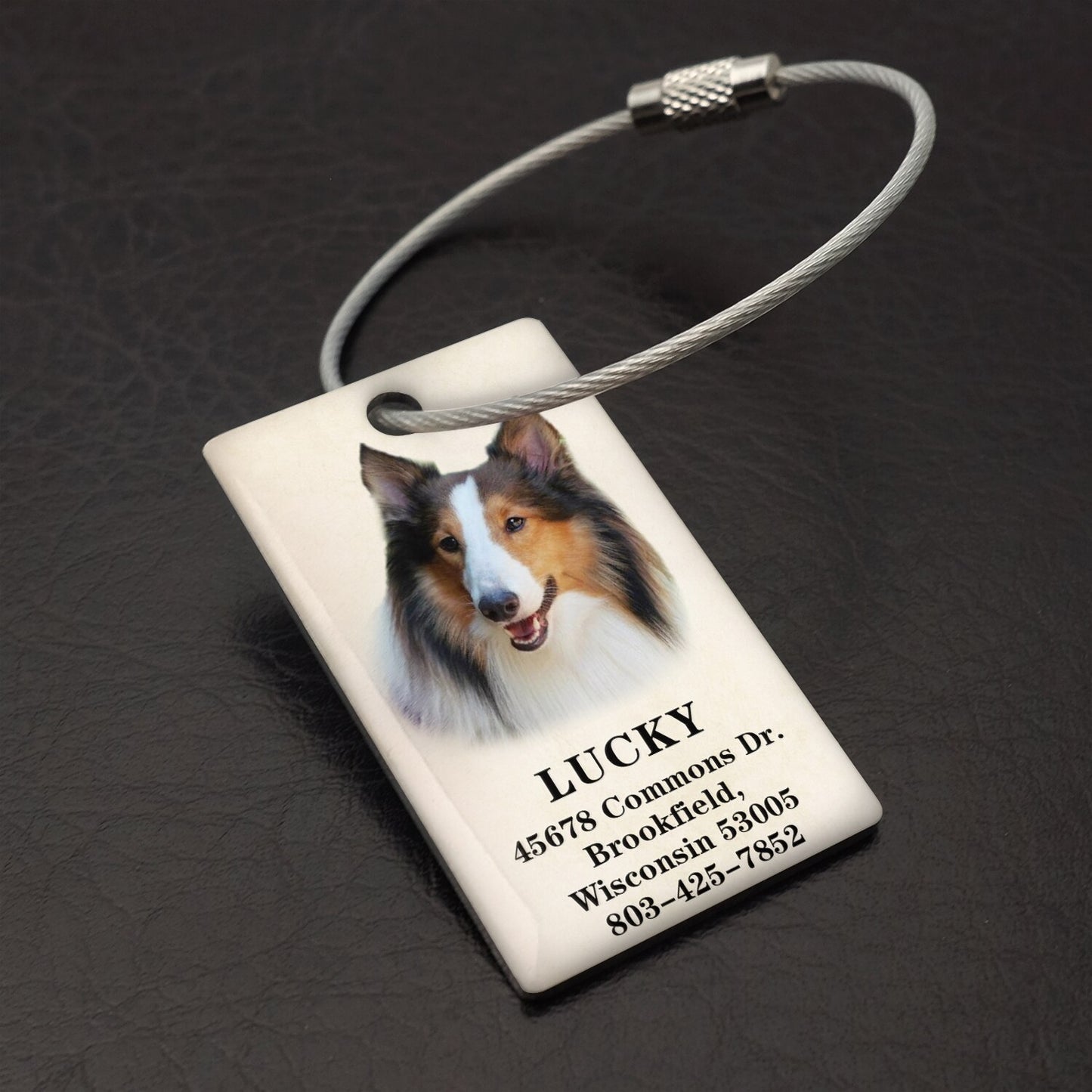 愛犬・愛猫・ペット 写真刻印 オリジナル金属荷物タグ