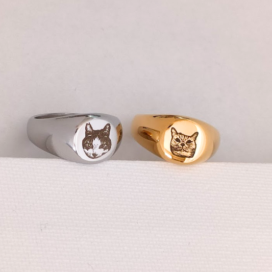 うちの子の写真を刻む オリジナルカスタムリング｜3カラー