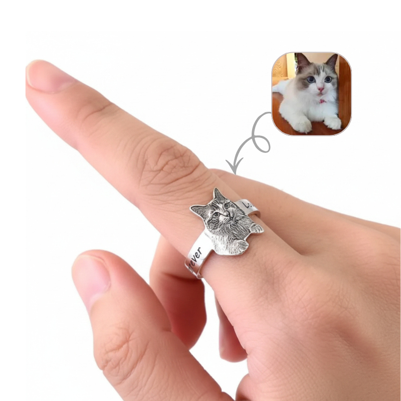 【名前刻印対可能】うちの子の顔写真切り抜きカスタム デザイン 指輪｜愛犬・愛猫の写真で作る特別なギフト