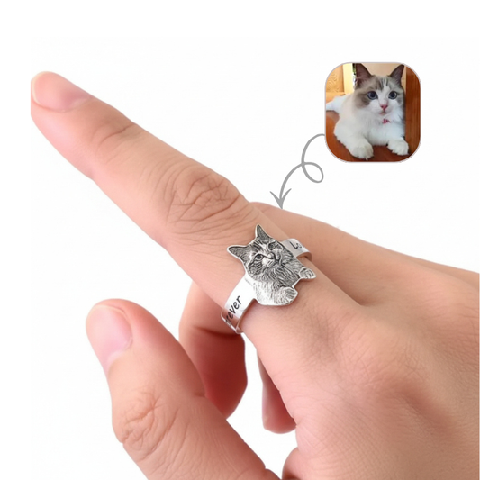 【名前刻印対可能】うちの子の顔写真切り抜きカスタム デザイン 指輪｜愛犬・愛猫の写真で作る特別なギフト