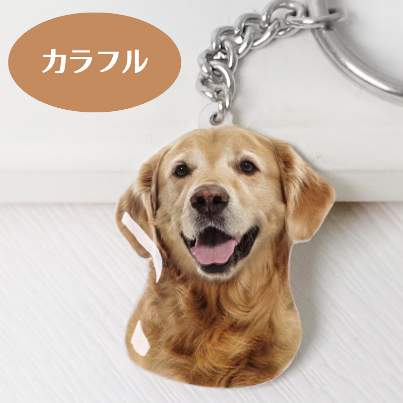 愛犬・愛猫・ペットの写真 名前刻印カスタムキーホルダー