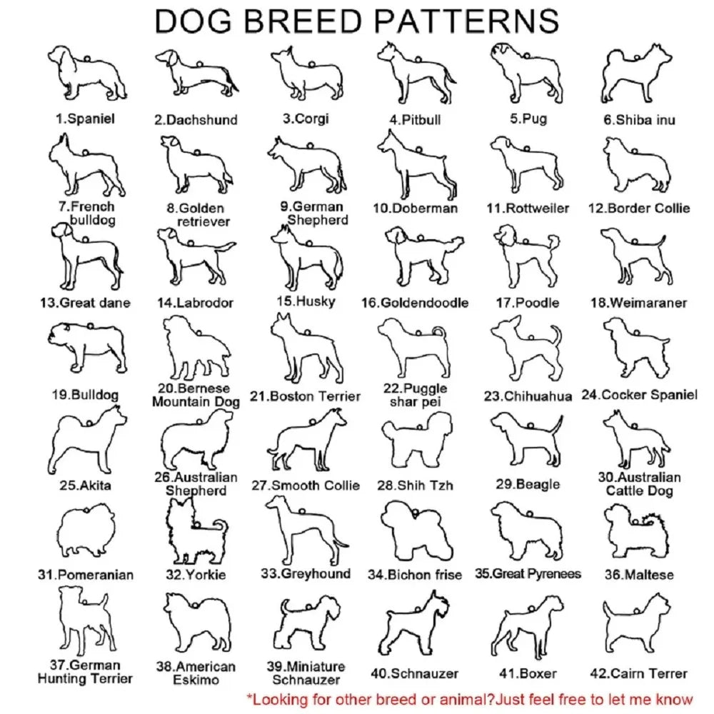 愛犬の形と名前切り抜きのオリジナルペンダントネックレス