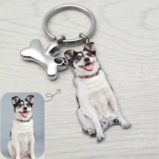 愛犬・愛猫 写真刻印ペンダント付き 遺骨カプセルキーホルダー