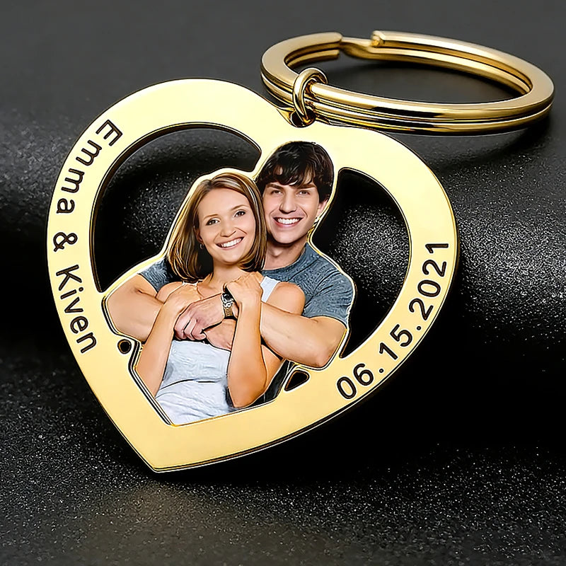 愛犬・愛猫・ペットのハート型写真切り抜き キーホルダー