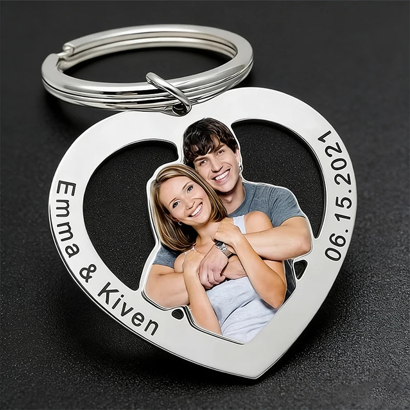 愛犬・愛猫・ペットのハート型写真切り抜き キーホルダー