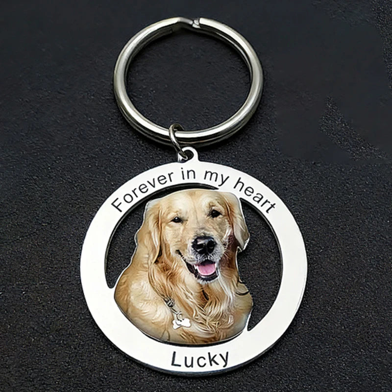 愛犬・愛猫・ペットのハート型写真切り抜き キーホルダー