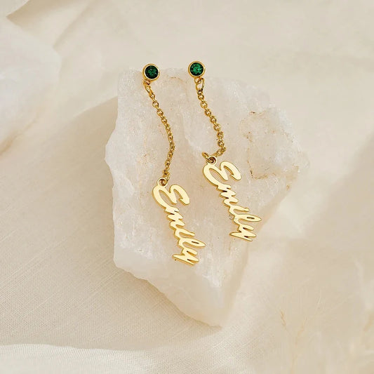 誕生石×ネーム刻印 カスタムピアス（イヤリング）