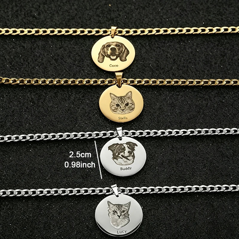 【うちの子専用】ペンダントタイプ・ お洒落なチェーンネームタグ