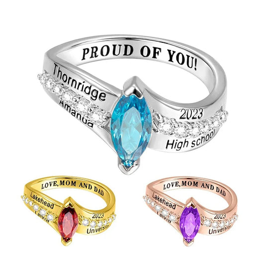 誕生石 1〜8石 名入れ リング ｜オーダーメイド キュービックジルコニア 指輪