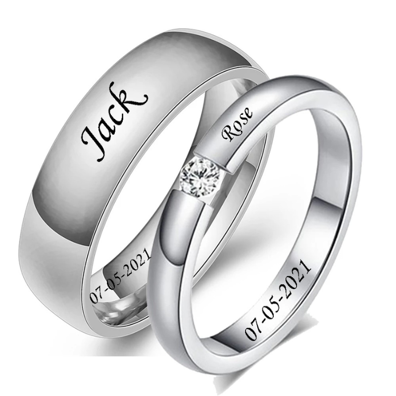 キュービックジルコニア 人工石 名入れカップルリング 指輪